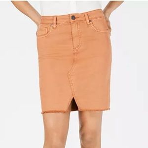 KUT From The Kloth Hannah Pumpkin Denim Mini Skirt 10